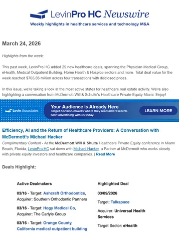 LevinPro HC Newsletter